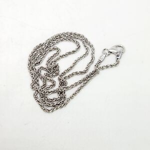 5.20 grams 14k solid white gold foxtail wheat chain necklace 18 inches Italy